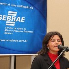 Edilene (Ouricuri) agradecendo a homenagem recebida pelo Sebrae/ALou